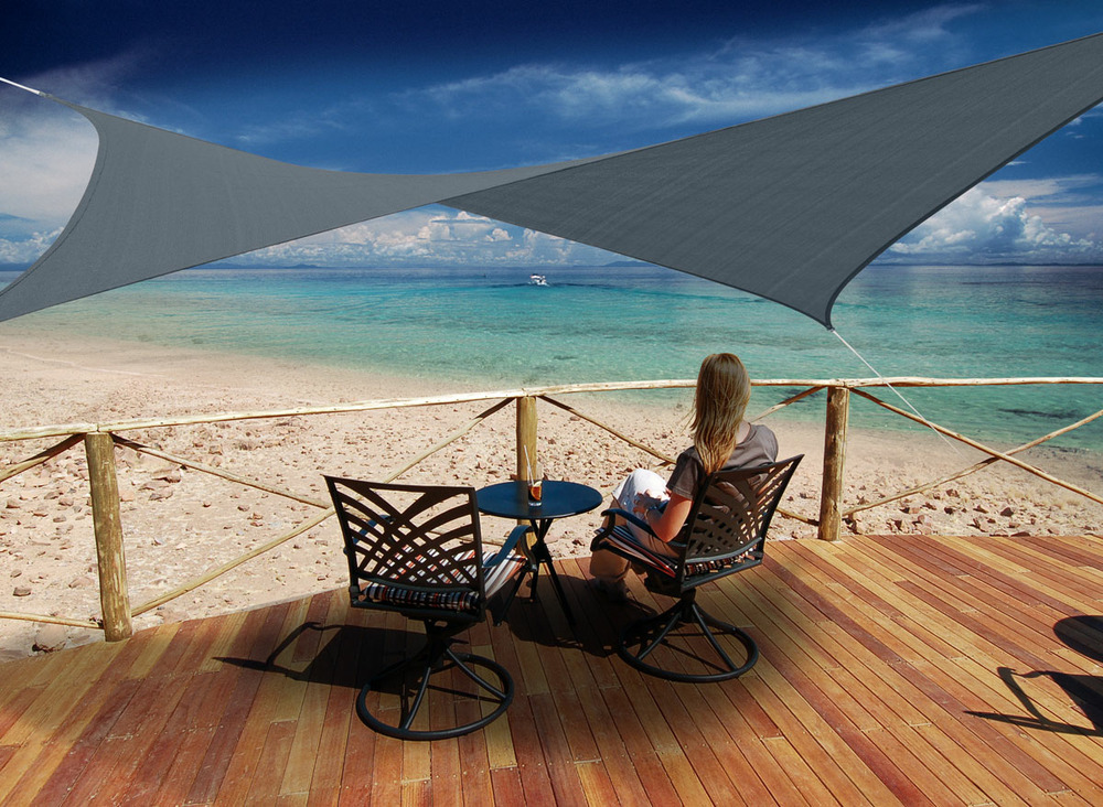Voile d'ombrage rectangulaire 4 x 3 m - austral - ardoise
