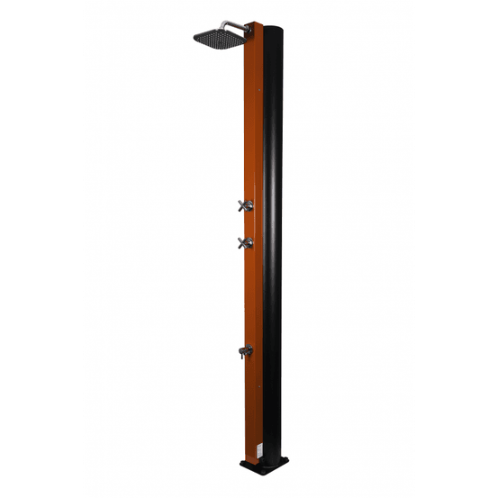 Douche de piscine solaire orange avec rince pieds 40l