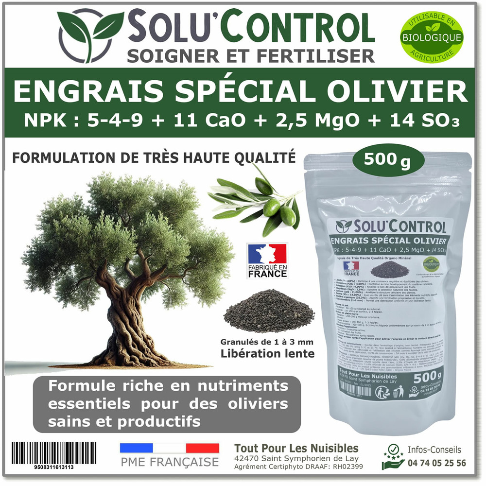 Engrais spécial olivier 500 g - solucontrol