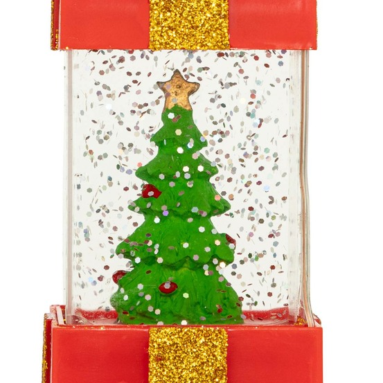 Décoration cadeau h13 cm 1 led blanc chaud à piles