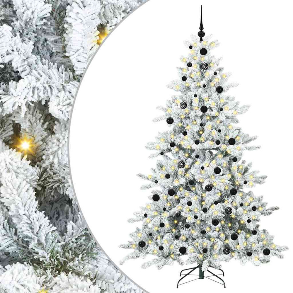 Sapin de noël artificiel à branches articulées blanc 210 cm pvc