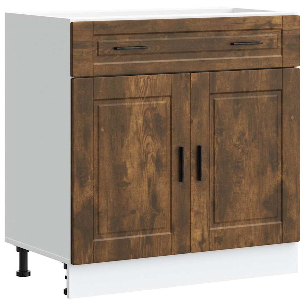 Armoire de cuisine porto chêne fumé bois d'ingénierie