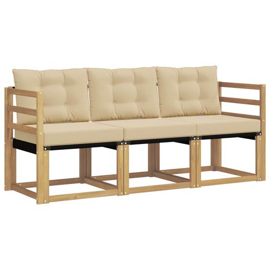Ensemble de canapés d'extérieur 3 pc blanc et beige