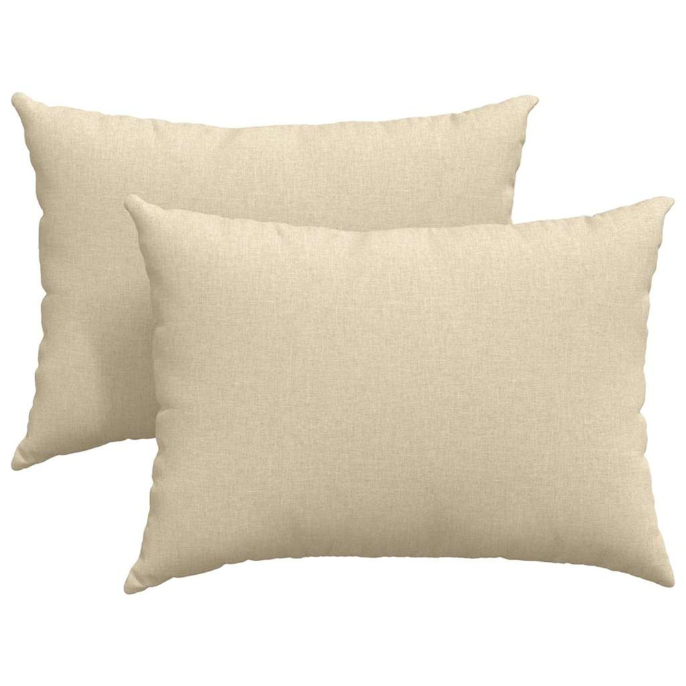 Coussins de canapé 2 pcs crème 70 x 50 cm tissu