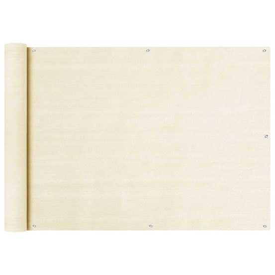 Écran de balcon brise pare vue protection confidentialité 75 x 500 cm pehd crème