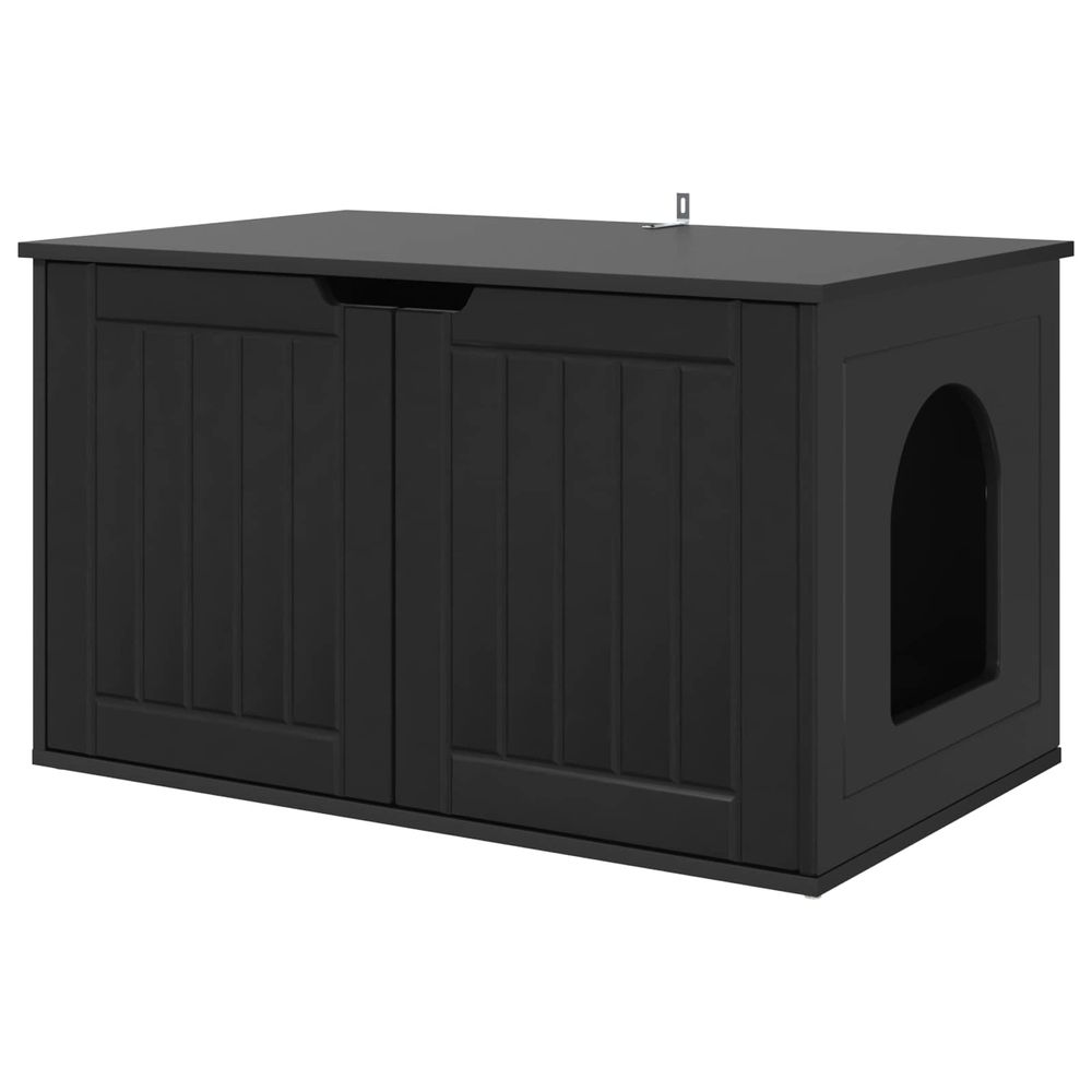 Maison pour chat noir 85 x 55 x 50,5 cm bois d'ingénierie