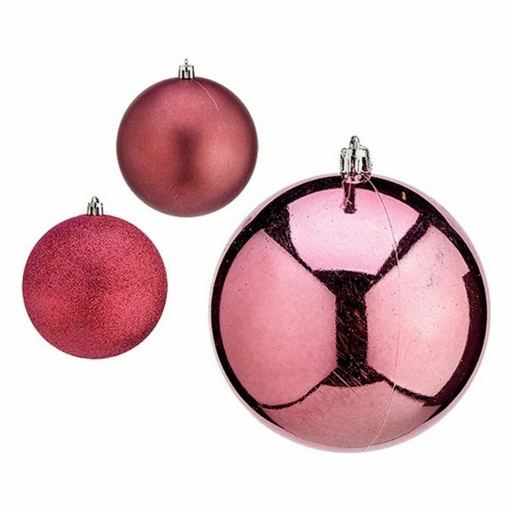 Boules de noël ø 10 cm rose plastique 10 x 11 x 10 cm