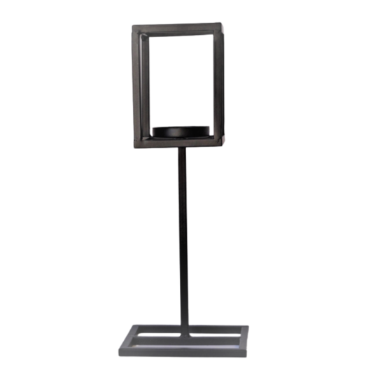 Bougeoir sur pied en métal noir 11 x 11 x 52.5cm