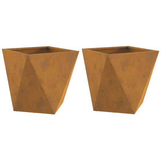 Jardinière d'extérieur 2 pcs rouillé 40 x 40 x 40 cm