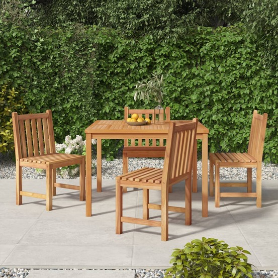 Ensemble à manger de jardin 5pcs bois de teck massif