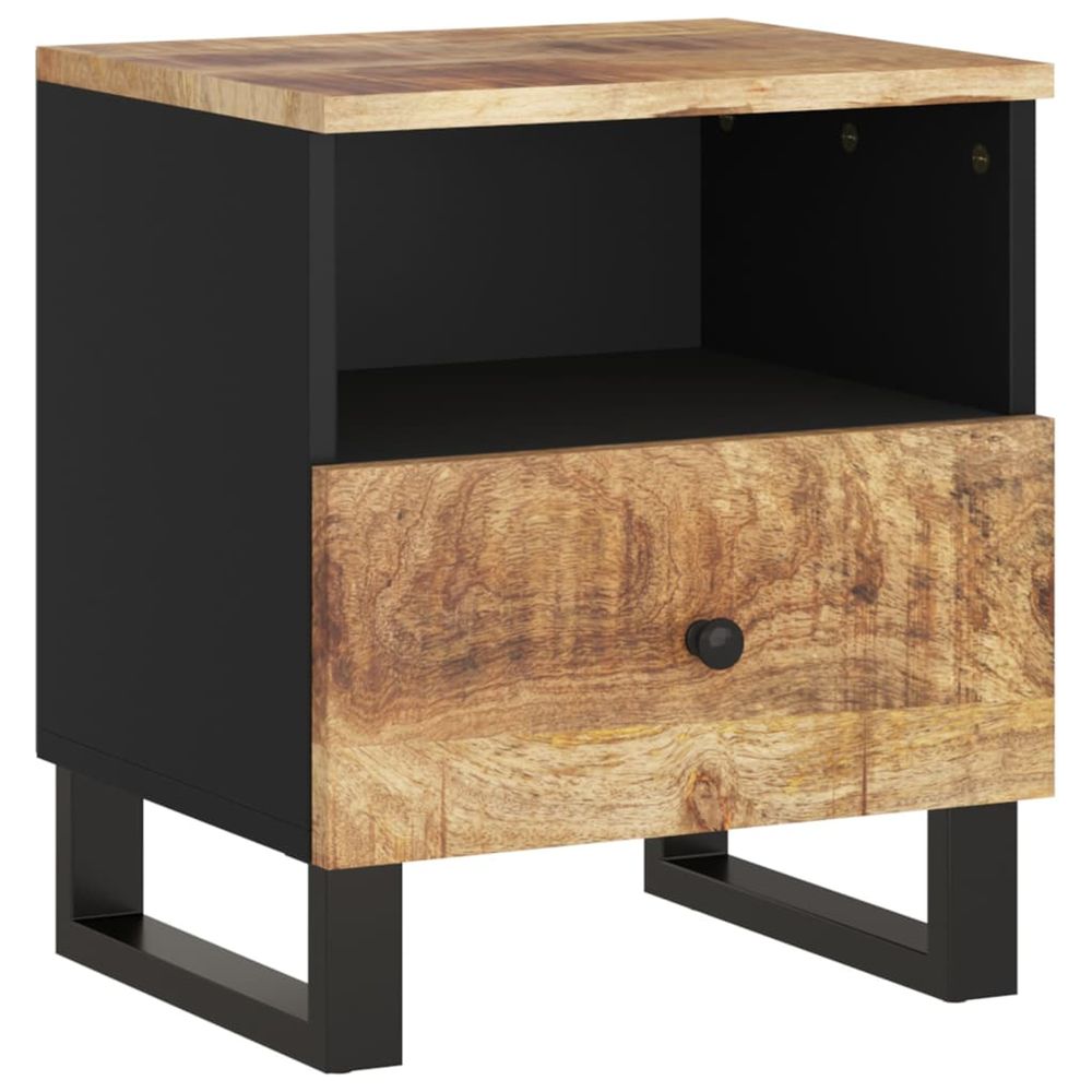 Table de chevet bois de manguier solide et bois d'ingénierie