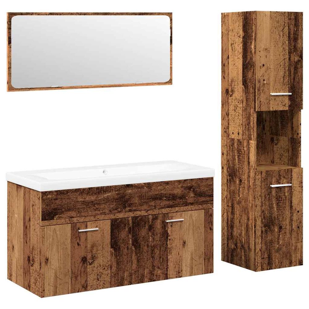 Ensemble de meubles salle de bain 4 pcs bois d'ingénierie