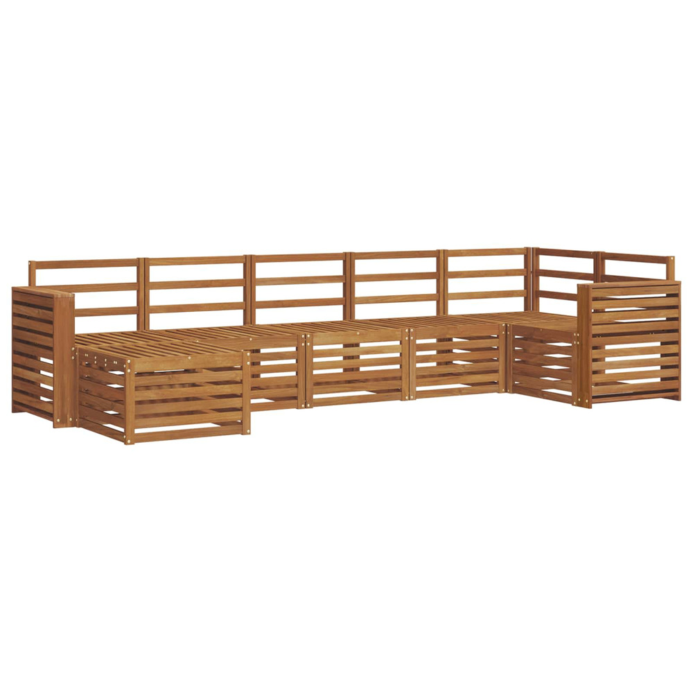 Ensembles de canapés 7 pcs naturel bois d'acacia massif