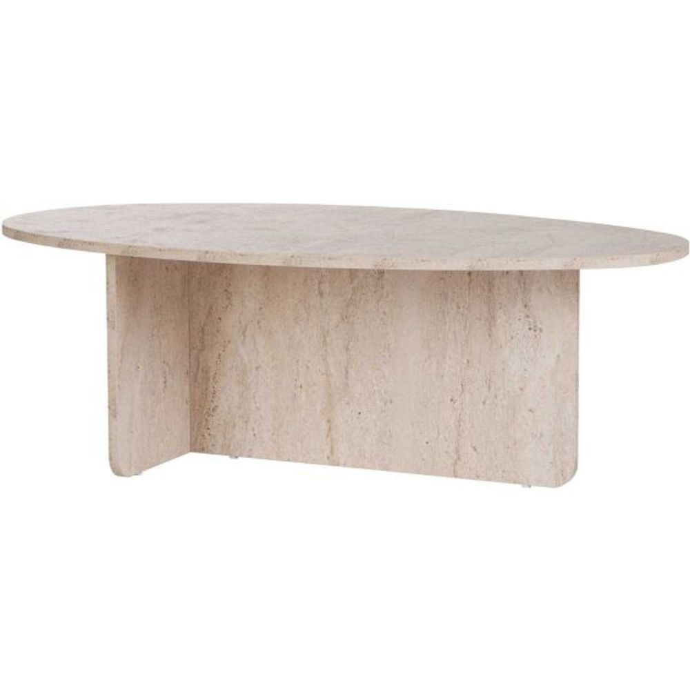 Table basse ovale en aggloméré orba travertine