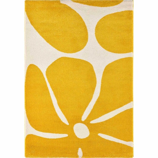 Tapis intérieur à poils longs swing 385 jaune 80 x 140 cm