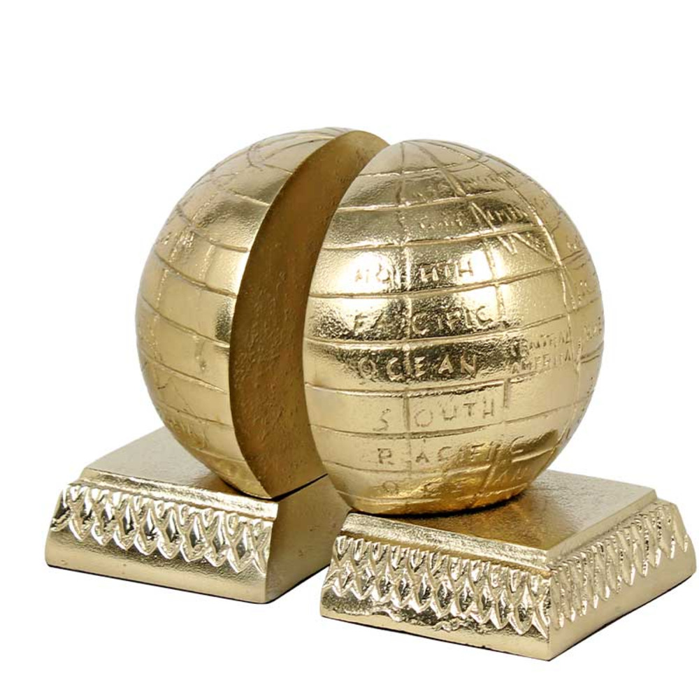 Serre livres globe doré 15x12x14cm