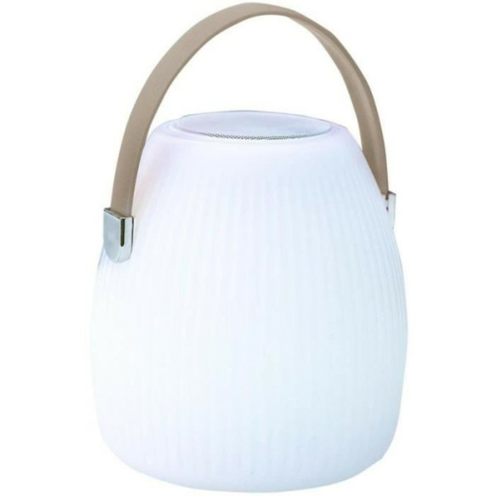 Lampe enceinte bluetooth sans fil -  - mini may play - h23 cm - led blanc et multicolore dimmable