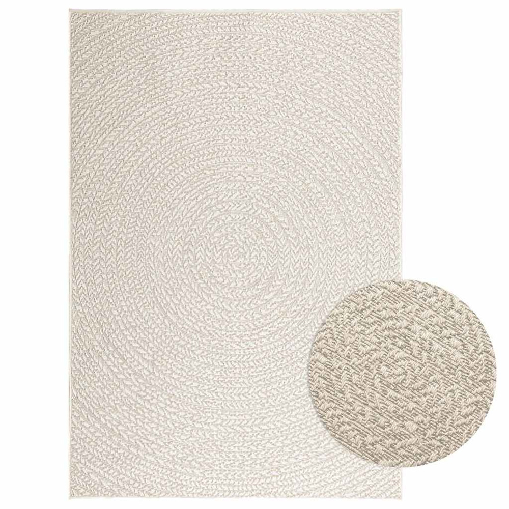 Tapis zizur crème 120x170 cm aspect de jute intérieur extérieur