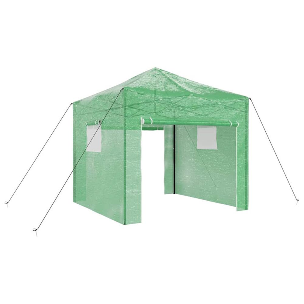 Serre avec cadre pop-up avec toit vert 290 x 290 x 315 cm fer