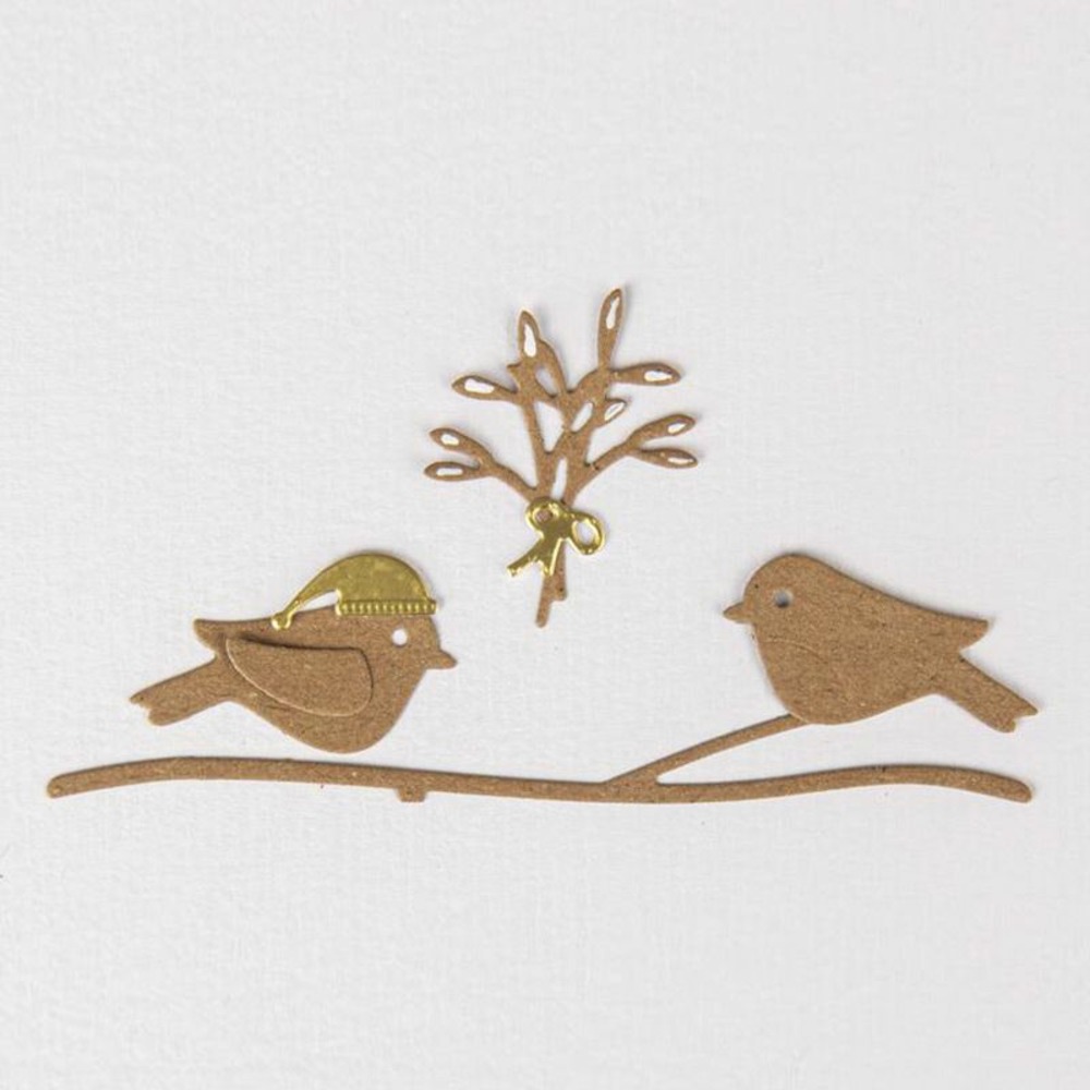 Matrices de découpe oiseaux d'hiver - 8 pièces