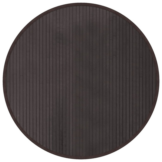 Tapis rond marron foncé 80 cm bambou