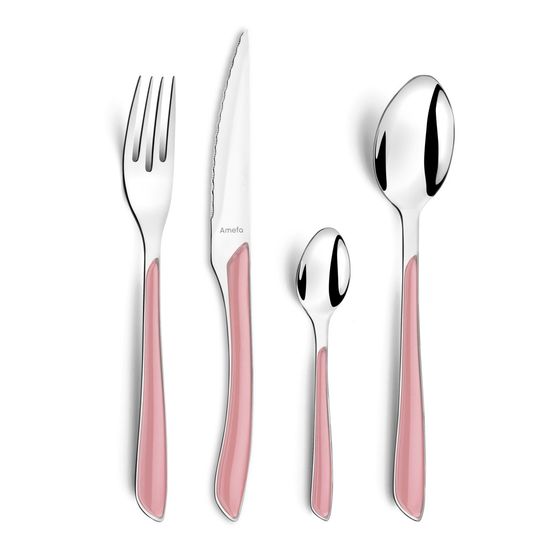 Eclat pastel rose - ménagère 24 pièces