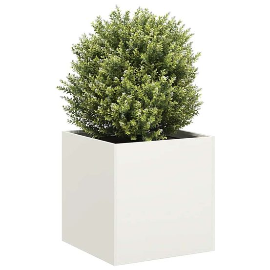 Carré potager acier laminé à froid pour jardin terrasse blanc 40x40cm