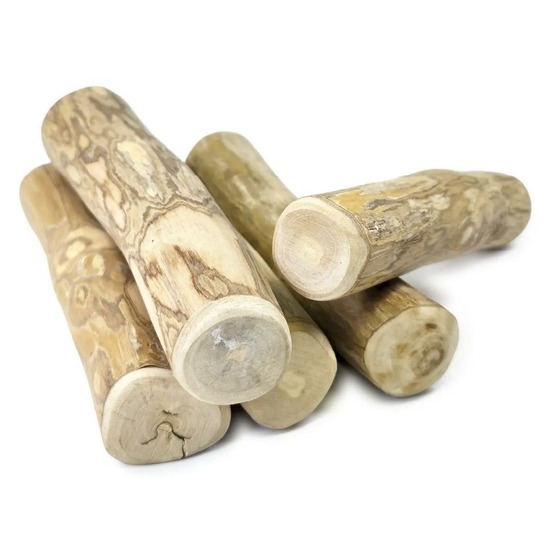 Pack famille (5 bâtons) à mâcher en bois de café de java, taille s, jouet naturel pour petit chien (-8kg)