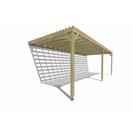 Pergola bois • 8m x 3m • adossée • sens profondeur • lattage bois • livraison comprise