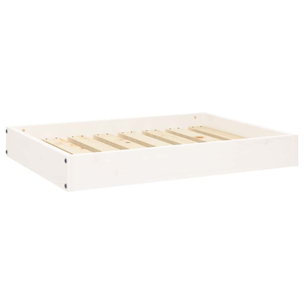 Lit pour chien blanc 71,5x54x9 cm bois de pin solide