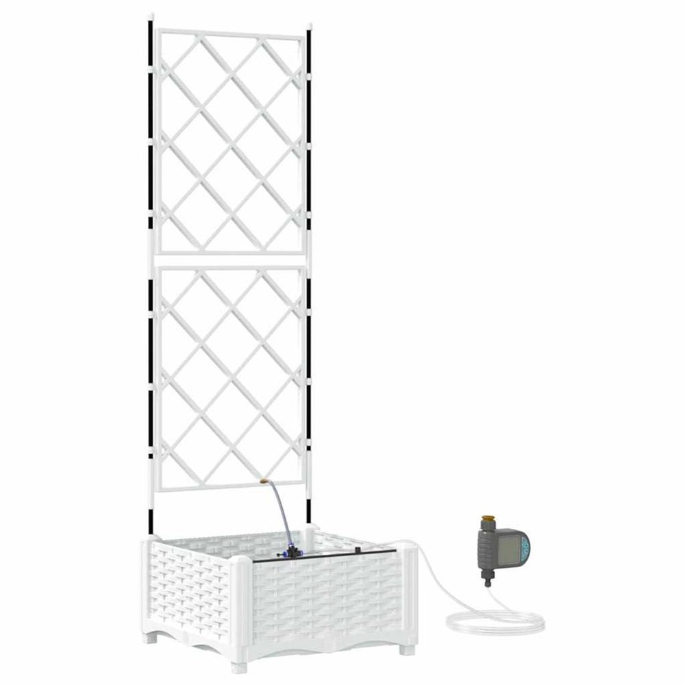 Cache-pot de jardin blanc 40 x 40 x 126 cm pp
