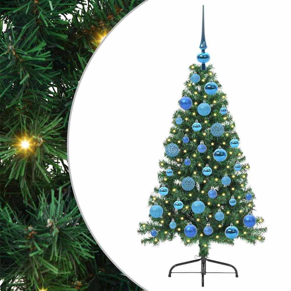 Sapin de noël artificiel pré-éclairé vert 120 cm pvc