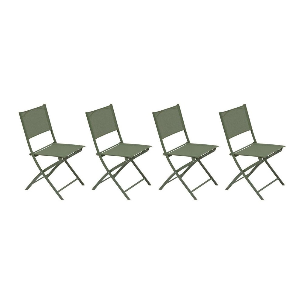 Lot de 4 chaises de jardin modula pliables vert laurier