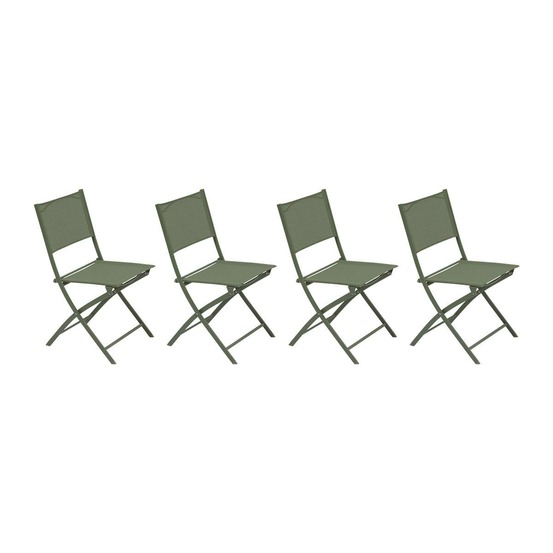 Lot de 4 chaises de jardin modula pliables vert laurier