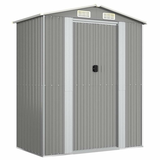 Abri de jardin gris clair 192x108x223 cm acier galvanisé