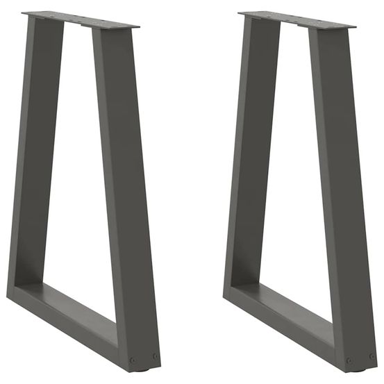 Pieds de table à manger en forme de v 2 pièces anthracite 50x(72-73,3) cm acier