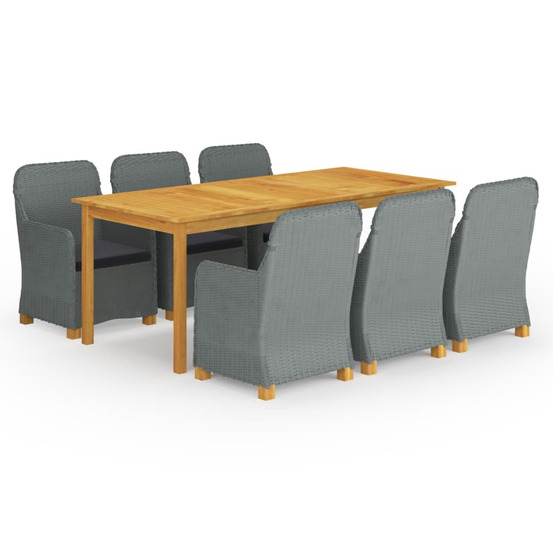 Ensemble à manger de jardin 9 pcs gris clair