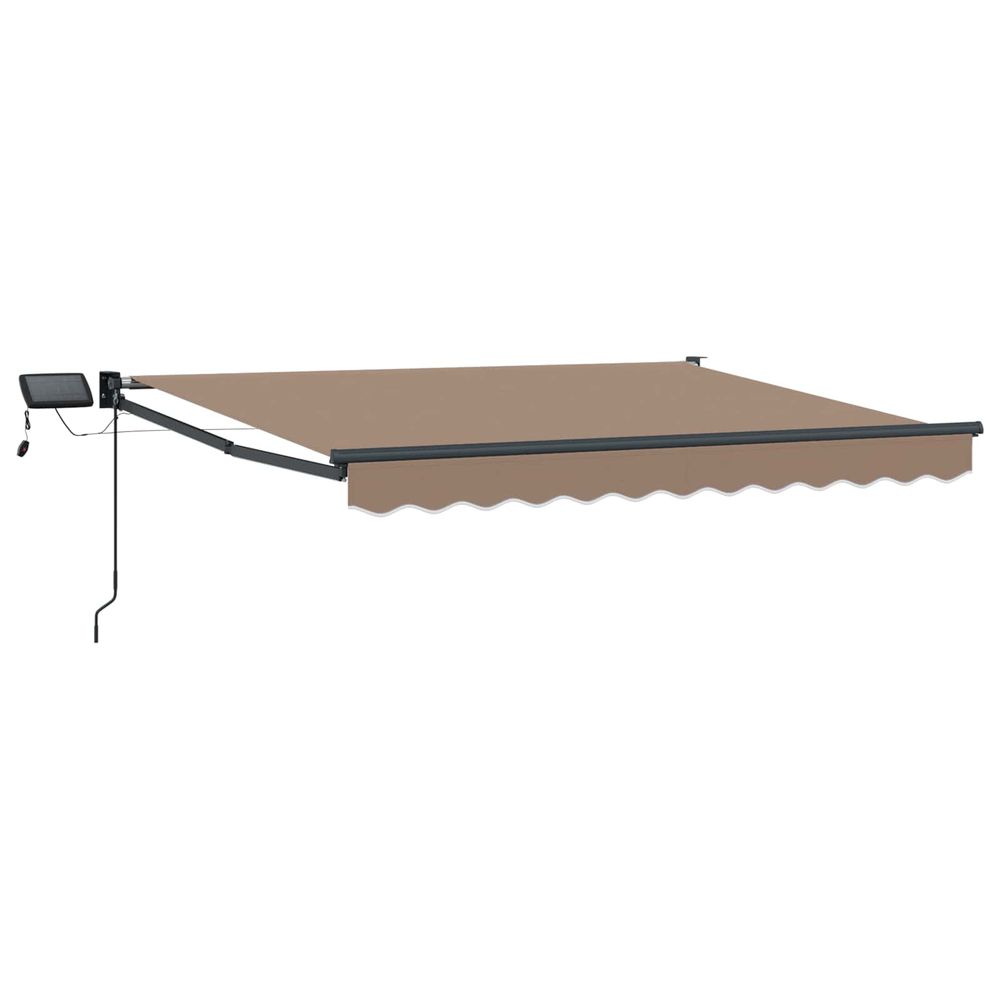 Store rétractable manuel avec leds taupe