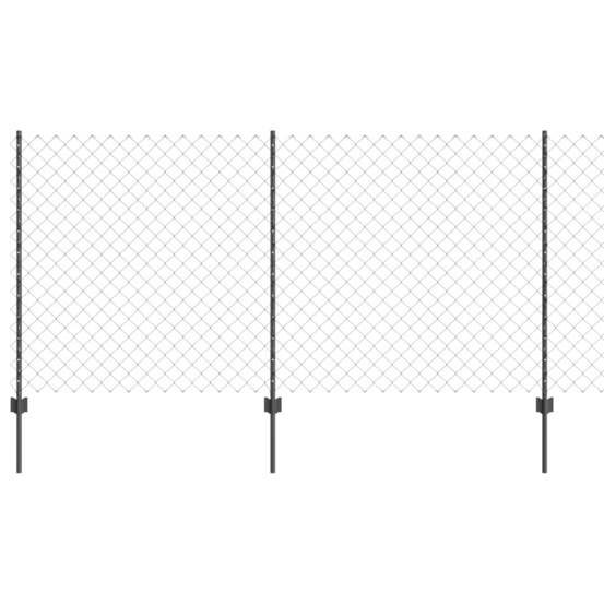 Clôture avec poteau gris 1,2 x 25 m acier et pvc