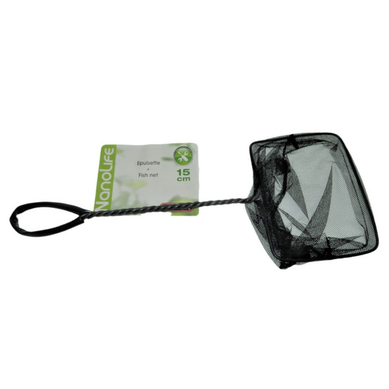 Epuisette filet noir, maille moyenne, 15 cm x 13 x 40 cm, aquarium