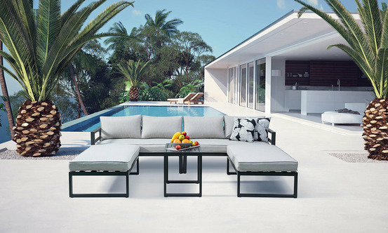 Salon détente waigeo 8 personnes en aluminium jardiline