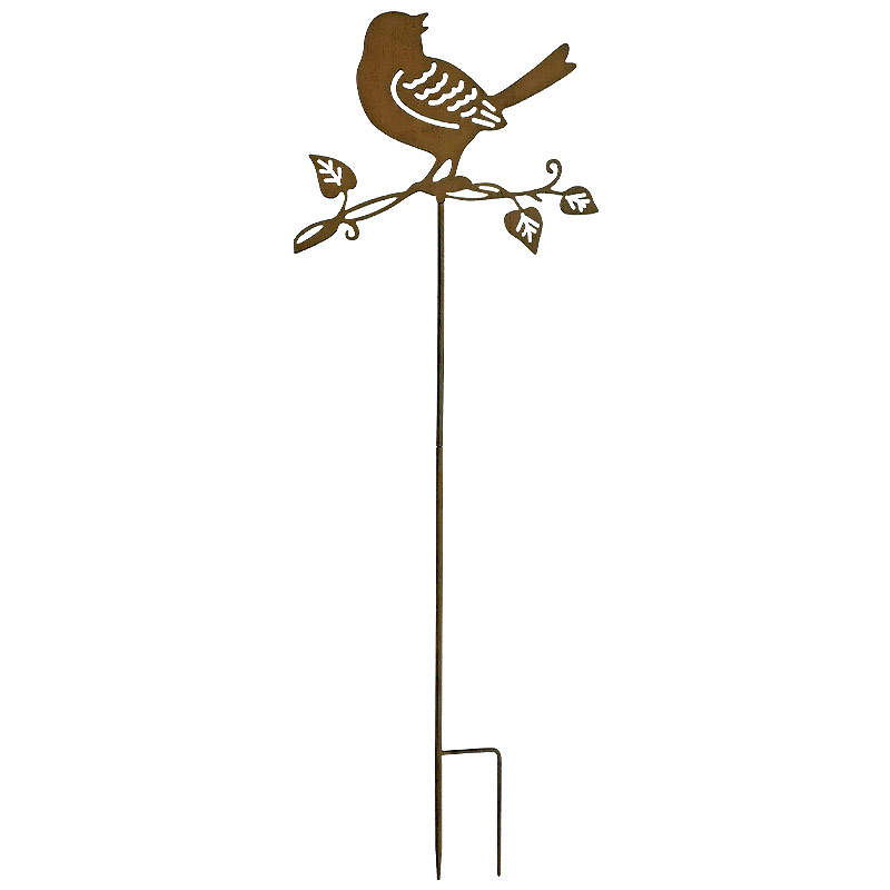 Tuteur déco oiseau sur branche 36x102cm