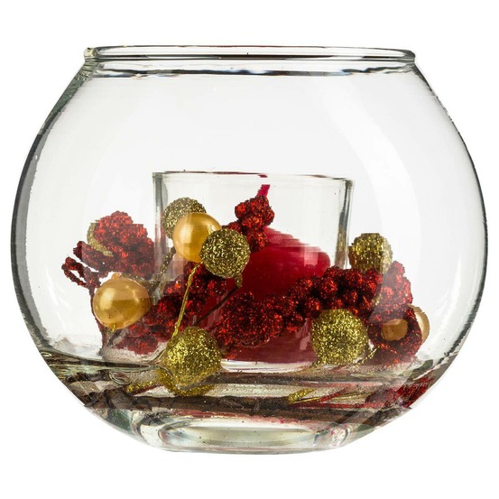 Bougie boule verre décorative