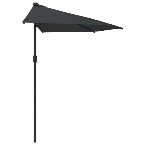 Parasol demi de balcon et mât en aluminium 270 x 135cm anthracite
