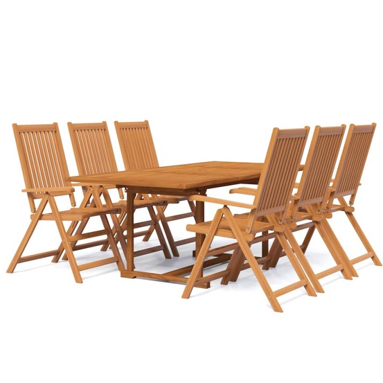 Ensemble à manger de jardin 7 pcs bois d'acacia massif 150-200 cm