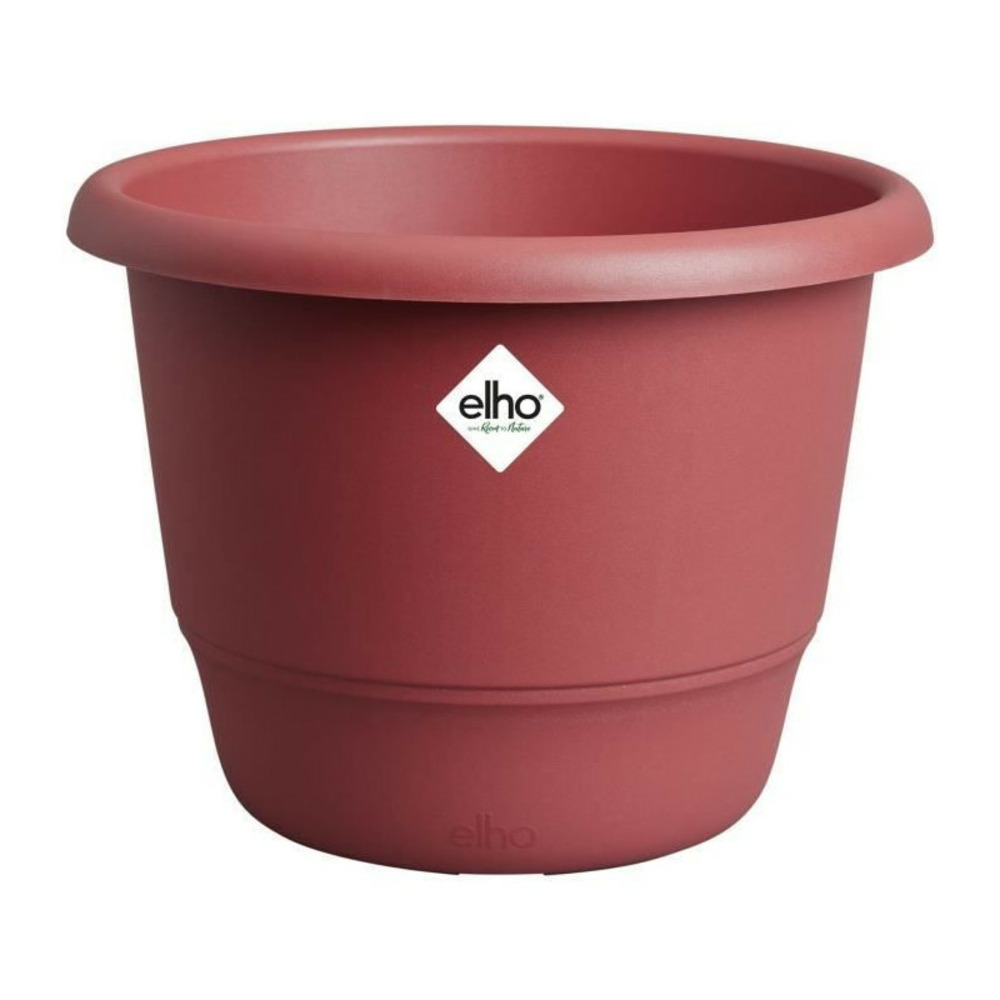 Pot de fleurs - elho - amiga rond 25 - rouge - l 25 x b 24.5 x h 18 cm - extérieur - 100% recyclé
