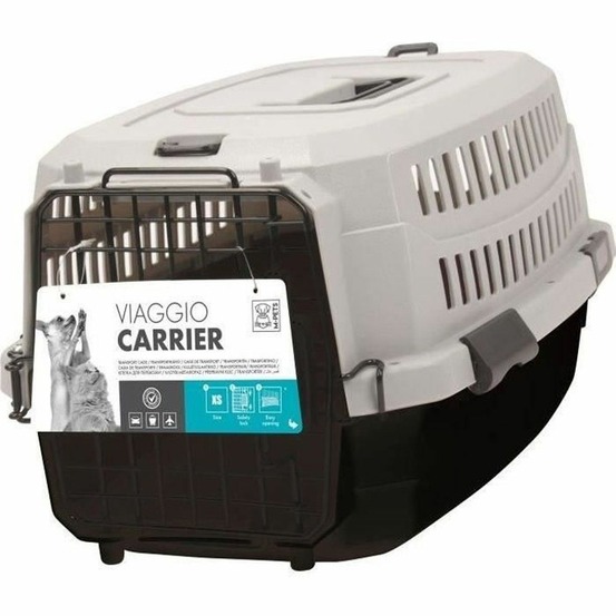 Caisse de transport viaggio carrier m - 68x47,6 x 45 cm - noir et gris pour chien