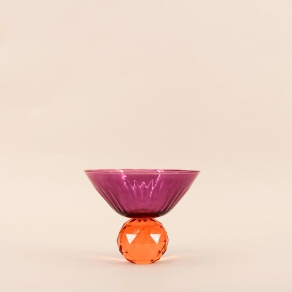 Coupe bicolore en cristal à facettes