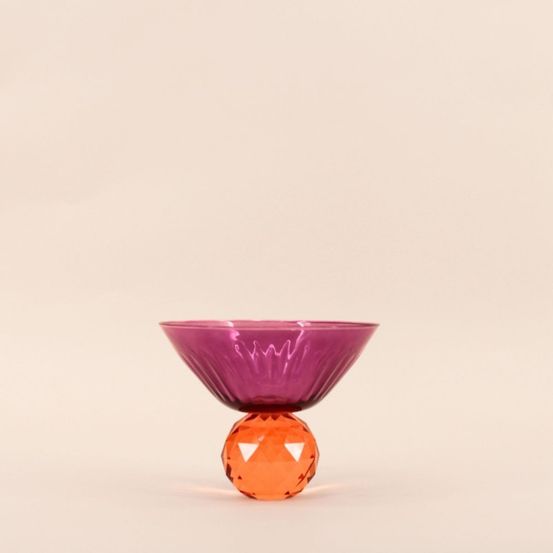 Coupe bicolore en cristal à facettes