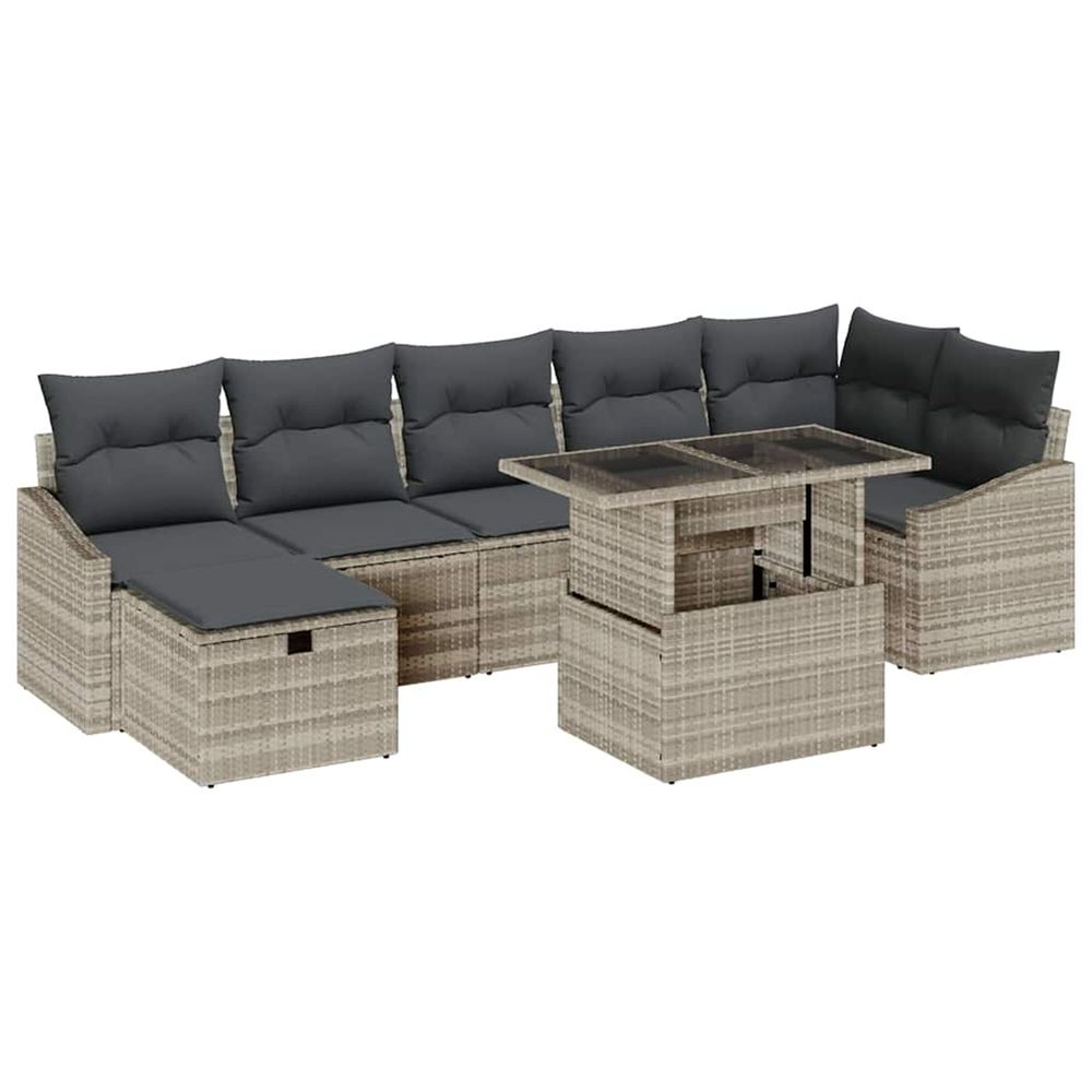 Ensemble de canapé de jardin 8 pc polyrotin